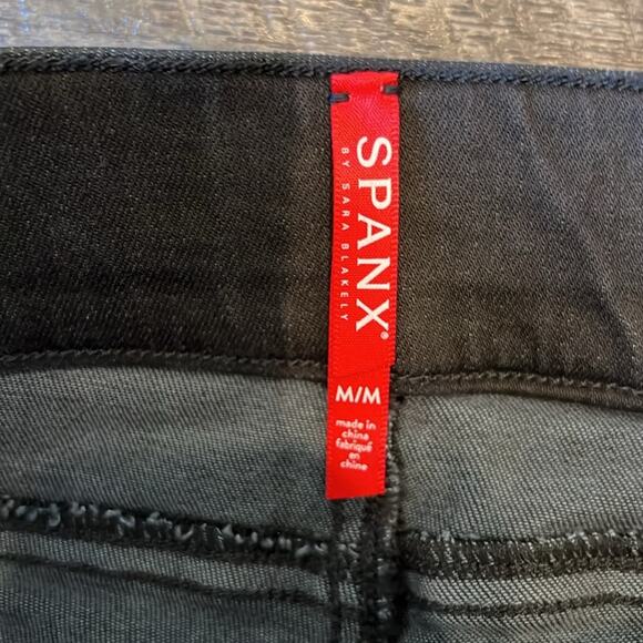 Spanx Vintage Black Distressed Ankle Stretch Skinny Jeans Size M - Picture 7 of 8